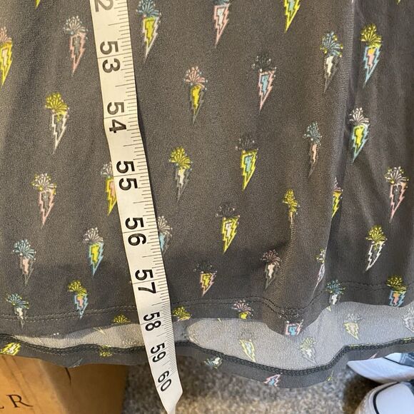 LuLaRoe T-Shirt Maxi Dress S Gray Short Sleeve Jersey Stretch Flowing Slinky - Picture 5 of 7